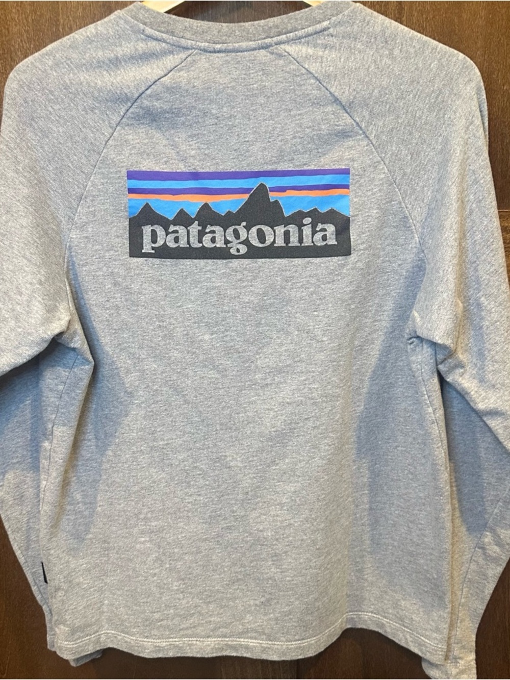 Patagonia Gray Crewneck Sweatshirt with Mountain Logo - Picture 4 of 6